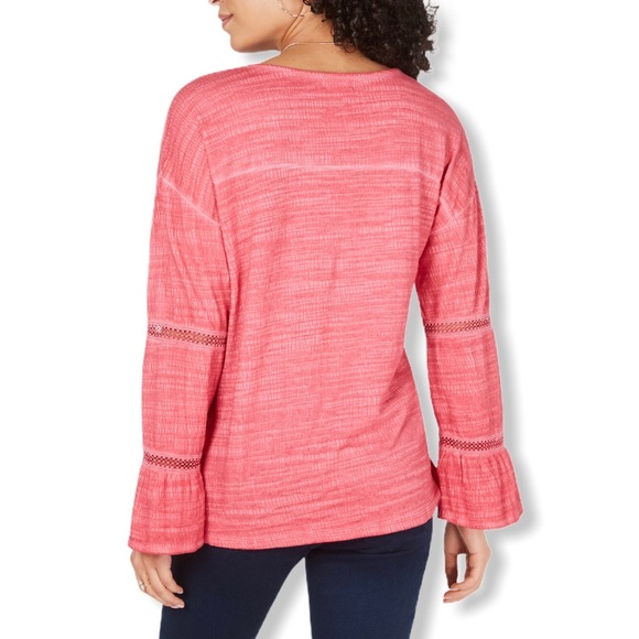 Style & Co Tiered Sleeve Button-Up Top - Picture 4 of 6